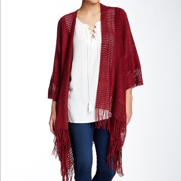 Max Studio Other - Max Studio Fringed Blanket Sweater
